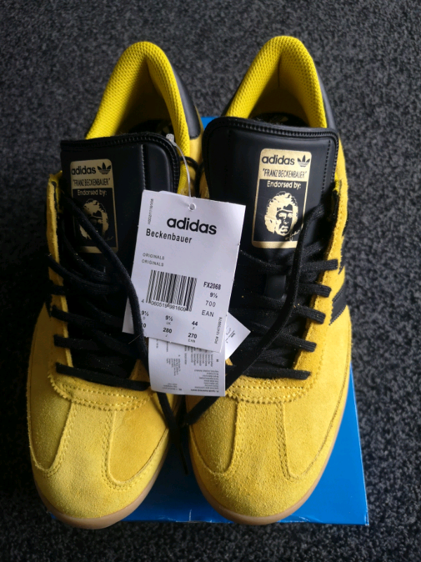 adidas originals beckenbauer yellow trainers